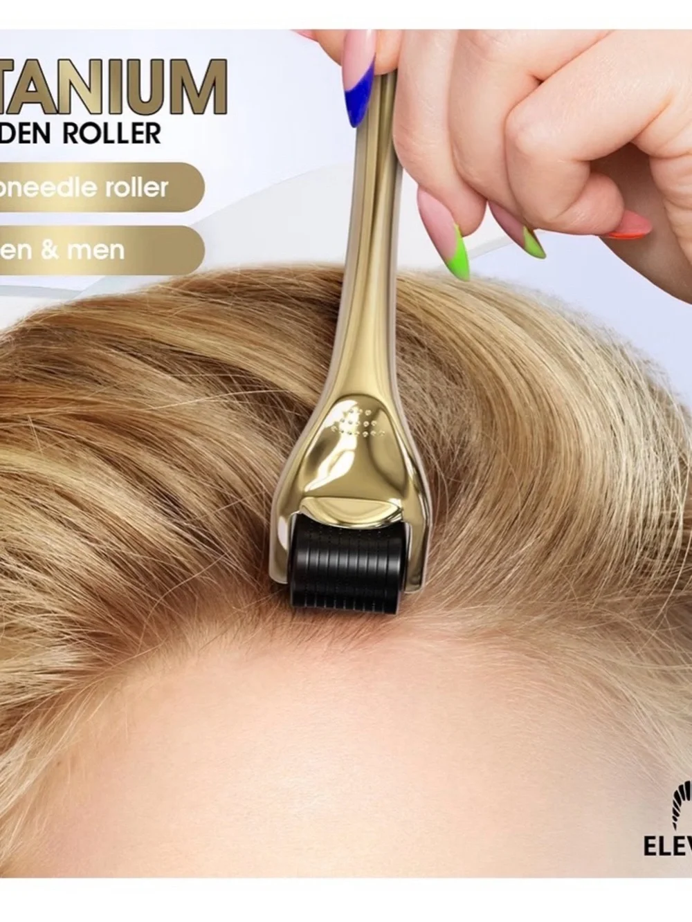 Unisex Elevate Derma Roller 0.25mm with 540 Titanium Microneedle Roller